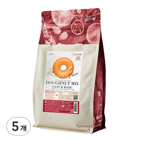 브레드가든 플레인도넛믹스, 1kg, 5개
