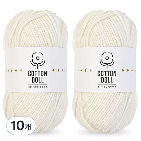 니뜨 코튼돌 뜨개실 50g, 10개, 2 아이보리