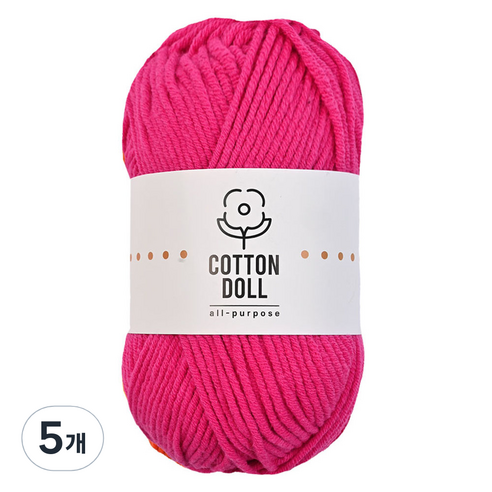 니뜨 코튼돌 뜨개실 50g, 5개, 15 마젠타