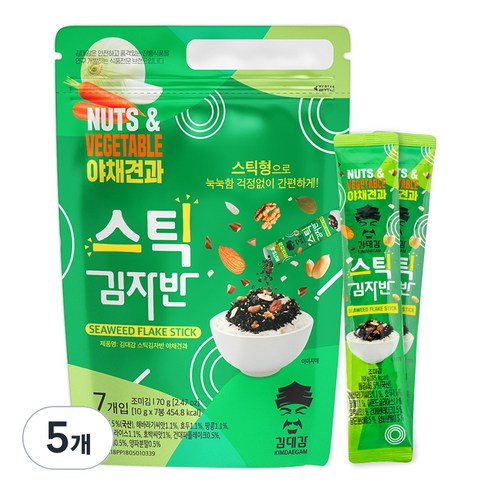 김대감 스틱 김자반 야채견과맛 7p, 70g, 5개