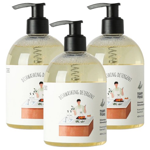 샤인메이커스 로즈마리 & 패출리 1종 안심세척 주방세제, 400ml, 3개