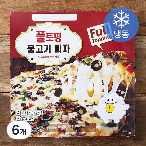 한맥 풀토핑 불고기피자 (냉동), 385g, 1개입, 6개