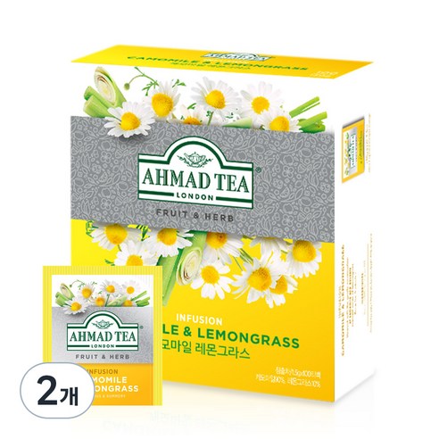 아마드티 캐모마일 레몬그라스 허브차 티백, 1.5g, 100개입, 2개