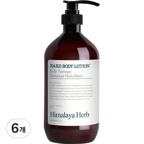 나드 바디로션 티트리로즈마리, 1000ml, 6개