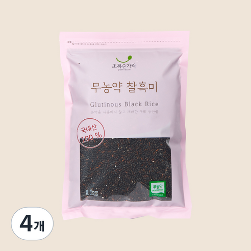 초록숟가락 찰흑미, 1kg, 4개