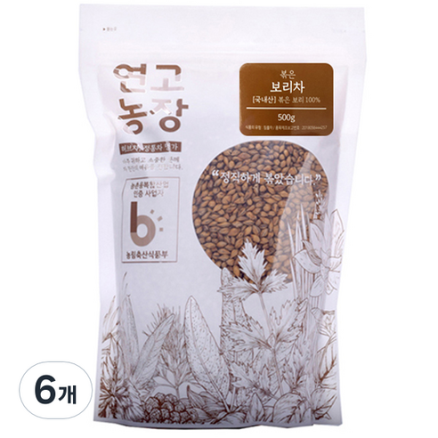 연고농장 볶은 보리차, 500g, 6개, 1개입
