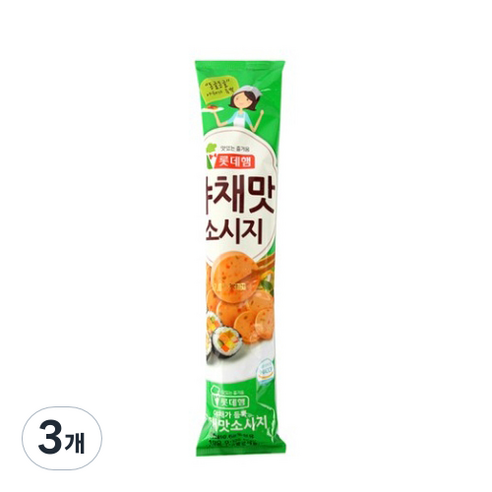 롯데햄 야채맛 소시지, 190g, 3개