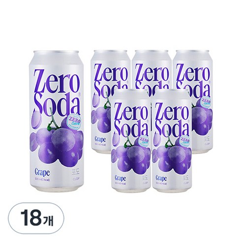 클룹 제로소다 포도, 500ml, 18개