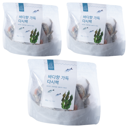 든든바다 바다향 가득 다시팩 6p, 90g, 3개