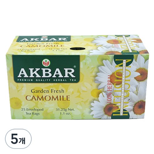 아크바 캐모마일 허브차, 1.25g, 25개입, 5개
