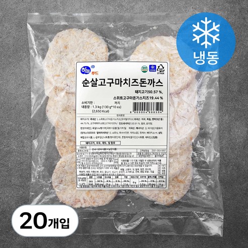 하늘푸드 순살고구마치즈돈까스 (냉동), 130g, 20개입