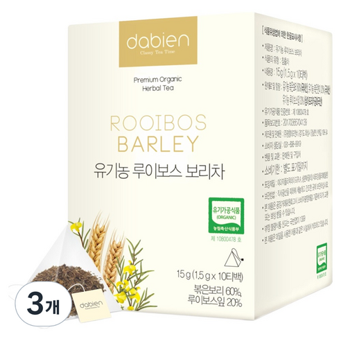 다비앙 유기농 루이보스 보리차, 1.5g, 10개입, 3개