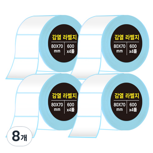 다다 감열라벨지 80*70mm, 8개