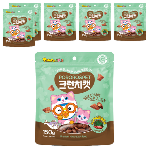 에이비에스엘 뽀로로펫 크런치캣 간식, 소고기 + 클로로필 혼합맛, 150g, 6개