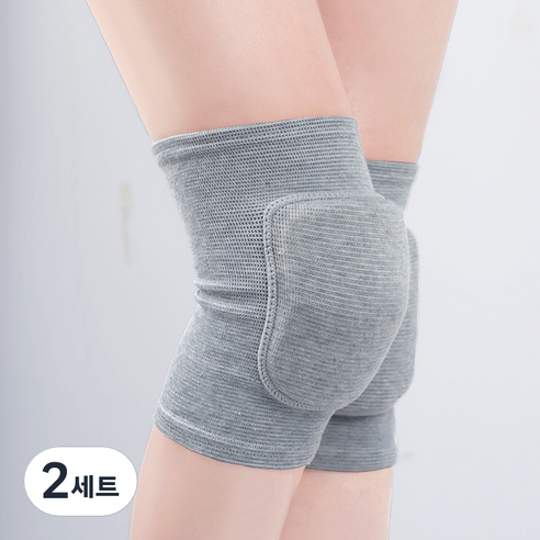 마켓피아 댄스 연습용품 무릎보호 스펀지 패드 양쪽착용 세트, 그레이, 2세트
