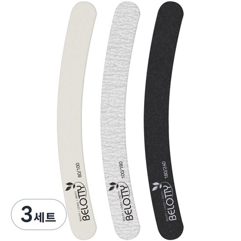 벨로티 국내생산 고급 손톱샌딩 네일파일 세트, 혼합색상, 3세트