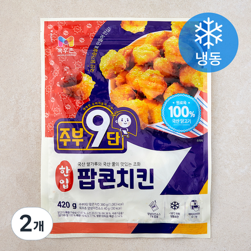 주부9단 팝콘치킨 (냉동), 420g, 2개