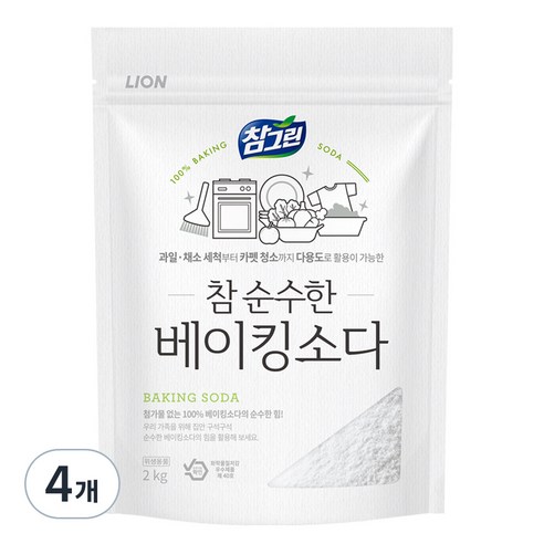 참그린 참 순수한 베이킹소다, 2kg, 4개
