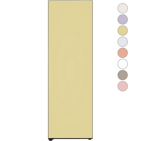 [색상선택형] LG전자 컨버터블 패키지 오브제컬렉션 냉동전용고 오토도어 Y322AA3S 글라스 우열림 방문설치, 크림 레몬, Y322GN3SK
