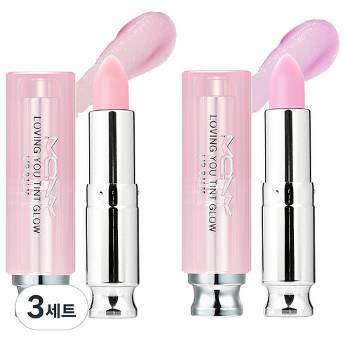 맥퀸뉴욕 러빙유 틴트 글로우 립밤 2종 세트, 비비드 핑크, 러블리 핑크, 3.5g, 3세트