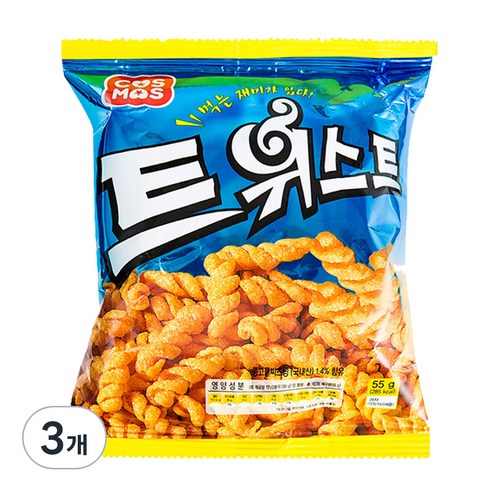 코스모스제과 트위스트, 55g, 3개