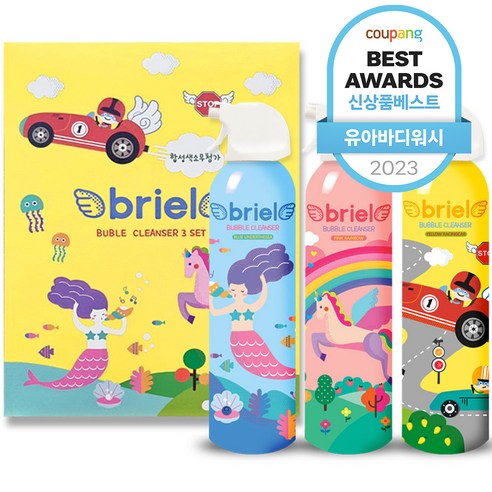 [아기버블클렌저] 만족도 1위, 브리엘 유아용 버블 바디클렌저 복숭아향 200ml + 베리향 200ml + 망고향 200ml 세트 가격비교