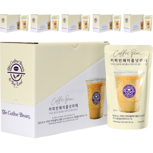 커피빈 헤이즐넛 라떼 파우치 커피, 190ml, 60개