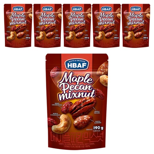 바프 메이플 피칸 믹스넛, 190g, 6개