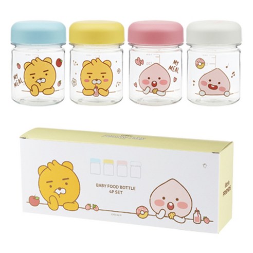 리틀프렌즈파크 이유식기 4p 세트, B타입, 1개, 160ml