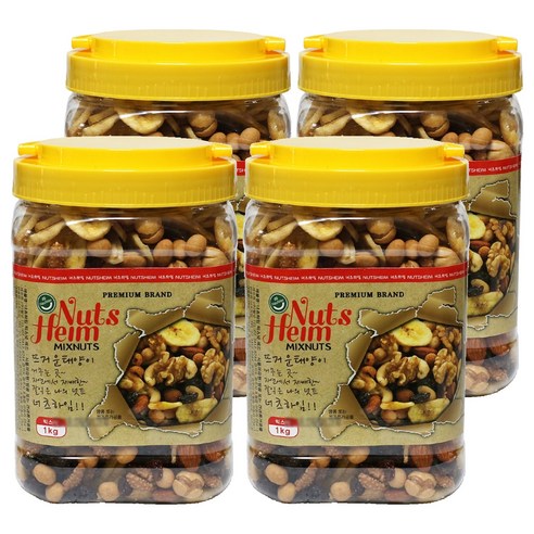 웰넛 자연두레 너츠하임 믹스넛 레드 용기, 1kg, 4개