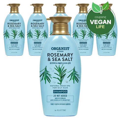 오가니스트 로즈마리 앤 씨솔트 딥클렌징 샴푸 청량한향, 500ml, 6개
