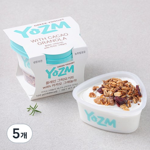 요즘 플레인 그릭요거트 with 카카오그래놀라, 120g, 1개입, 5개