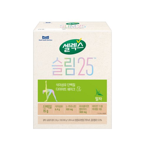 셀렉스 슬림25 말차 다이어트쉐이크, 36g, 10개