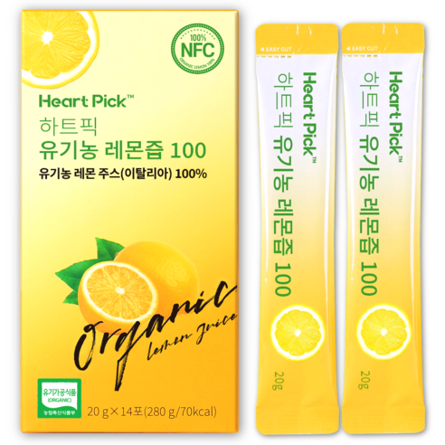 하트픽 유기농 레몬즙 100 14p, 280g, 1개