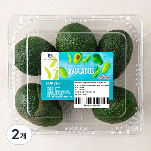 페루산 아보카도, 2개, 1.2kg(6~9입)