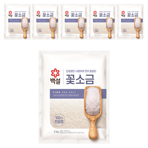 백설 꽃소금, 3kg, 6개
