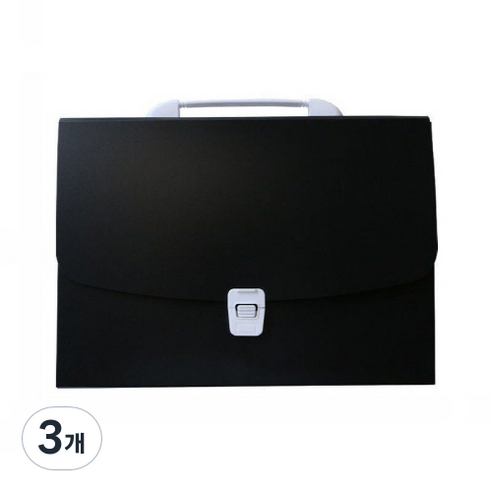 심플정리 아코디언파일 A4 13칸, 블랙, 3개