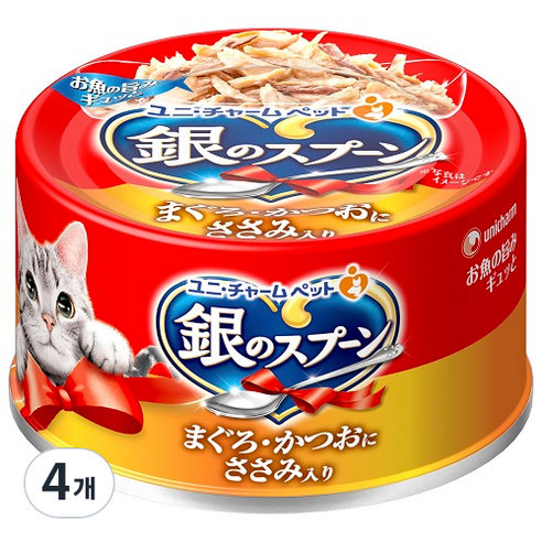 긴노스푼 고양이 간식캔, 닭, 70g, 4개
