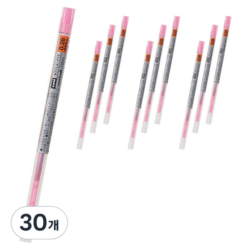 유니볼 시그노 스타일핏트 젤잉크 리필심 0.28mm UMR-109, 로즈핑크, 30개