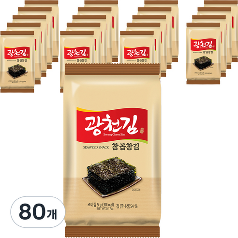 광천김 참 곱창 도시락김, 5g, 80개