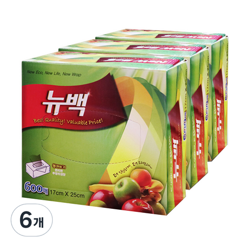 뉴랩 위생백 17 x 25 cm, 소(S), 600개입, 6개