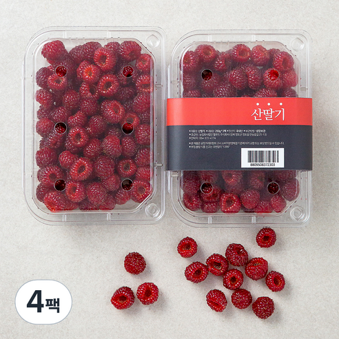 산지직송 푸드베이스 산딸기, 250g, 4팩