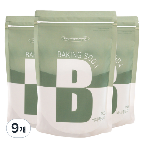 비즐리 프리미엄 베이킹소다, 1kg, 9개