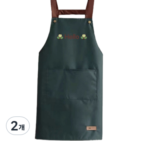 헬로젬 헬로 포켓 H형 앞치마, 그린, 2개