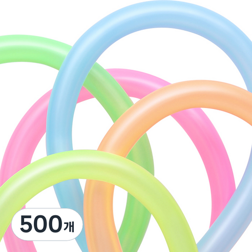셈퍼텍스 네온혼합 요술 풍선 260S, 랜덤발송, 500개