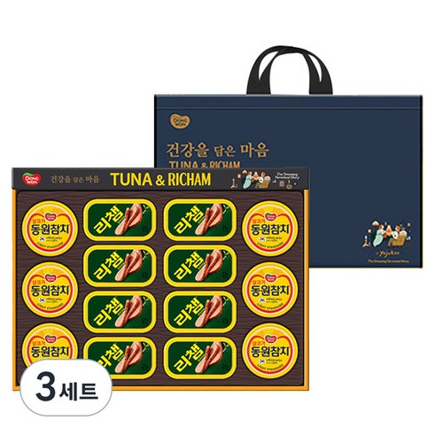 동원 튜나리챔 선물세트 O-68호 + 부직포백, 3세트