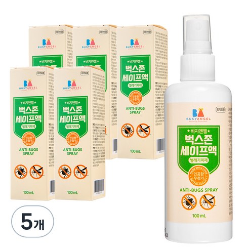 비지엔젤 벅스존 세이프액 모기기피제, 100ml, 5개