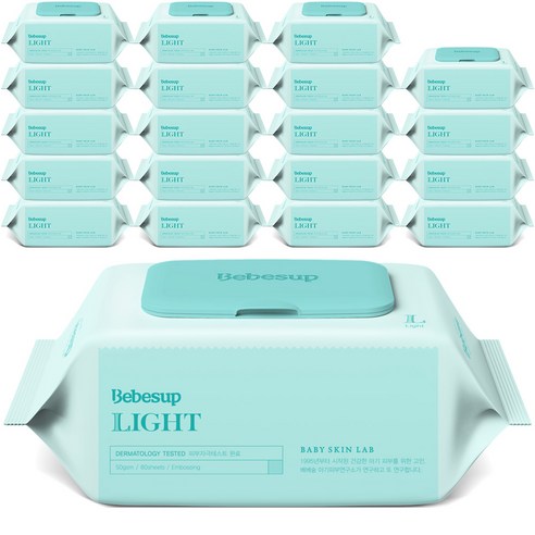   Bebe Forest Light Baby Wet tissue Cap type, 80 sheets, 20 pieces