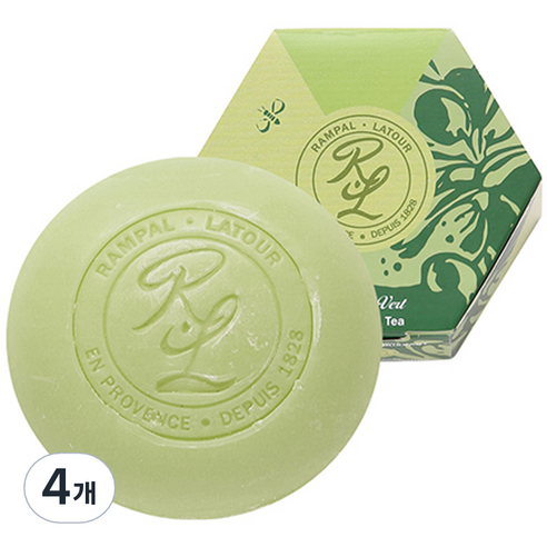 랑팔라투르 사봉롱드 그린티 비누 녹차향, 150g, 4개