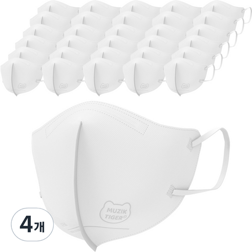 타이거족구화 숨그림 무직타이거 KF94 새부리형 2D 대형, 50개입, 4개, 화이트 Best Top5 타이거족구화 숨그림 무직타이거 KF94 새부리형 2D 대형, 50개입, 4개, 화이트 Best Top5